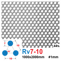 Blacha perforowana SUROWA OCZKO 7 mm PRZERWA 10 mm 1000 x 2000 mm Rv 7-10