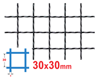 Siatka karbowana SUROWA 30 x 30 x 3 mm | ok. 200x200 mm