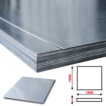 Blacha PEŁNA zimnowalcowana stal OCYNKOWANA DC01 1000 x 1000 Gr. 1 mm