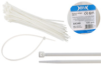 BM Opaska zaciskowa, kablowa, poliamidowa PA 6.6, BIAŁA | 430 x 4.8 mm op. 100 szt.