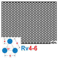 Blacha perforowana SUROWA OCZKO 4 mm PRZERWA 2 mm 200 x 200 mm Rv 4-6 Gr. 2 mm